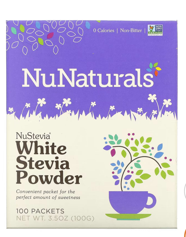 NuStevia, White Stevia Powder, 100 Packets