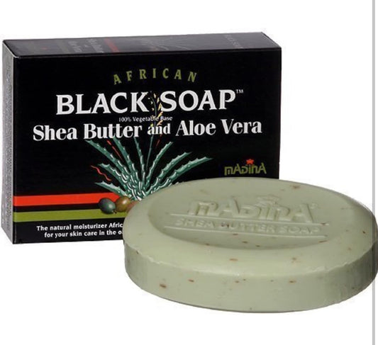 African Black Soap With Shea Butter & Aloe Vera by Madina