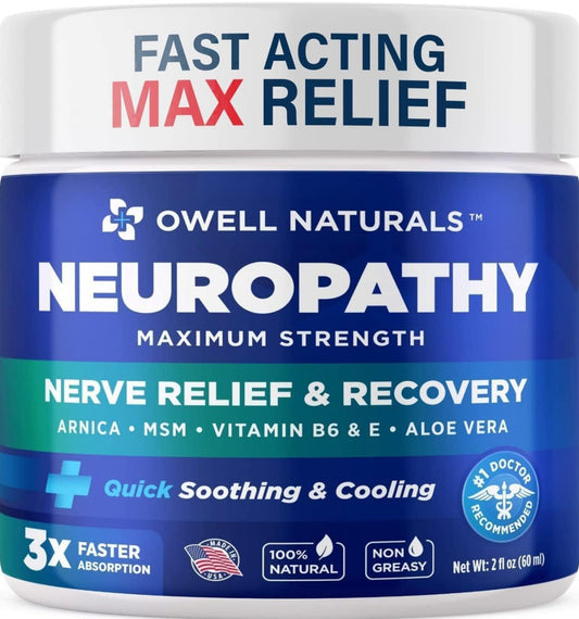 OWELL NATURALS Neuropathy Cream Extra Strength Nerve Relief Cream