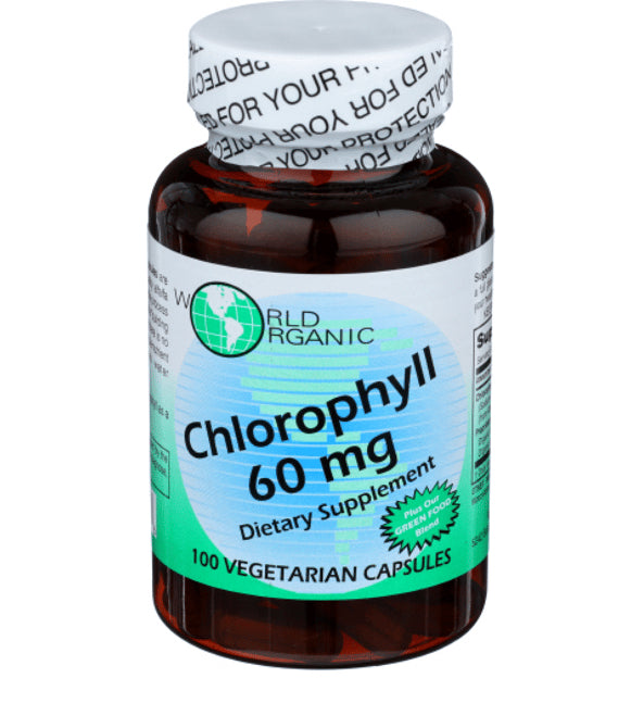 World Organics, Chlorophyll, 60 MG, 100 Caps