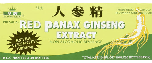 Royal King Red Panax Ginseng Extract 6000mg, 0.33 Fl Oz (Pack of 30)